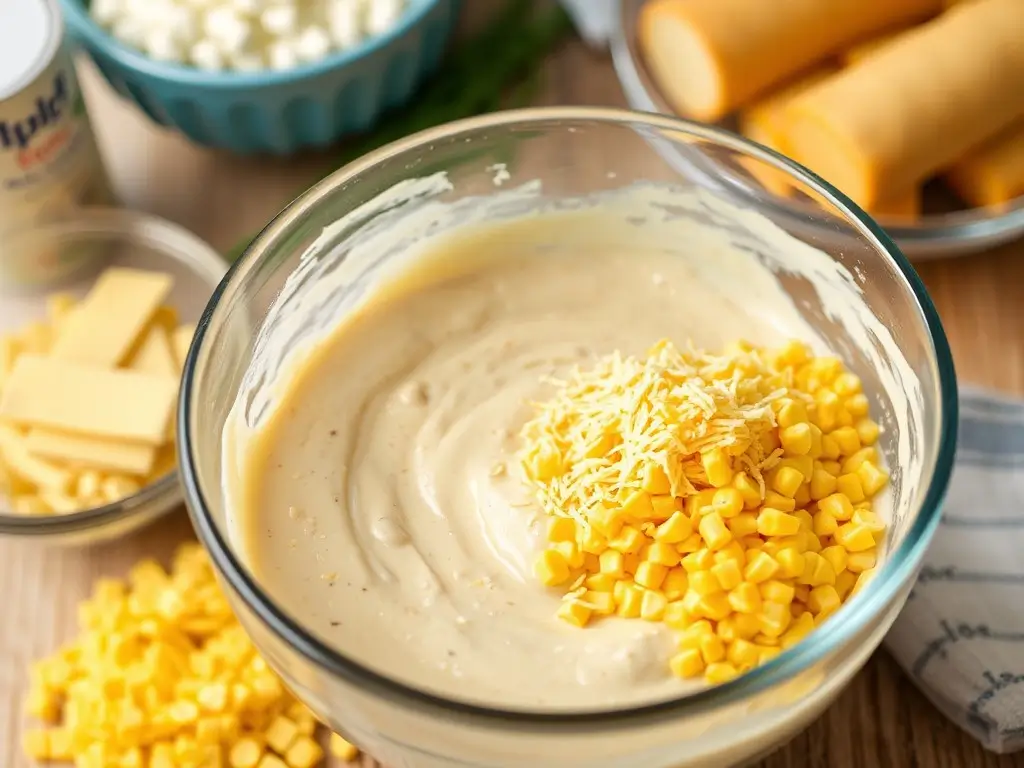 Adding cheese and corn to sourdough cornbread batter for extra flavor