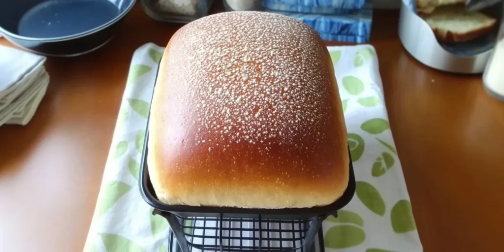 Golden and fluffy Potato Flake Sourdough Bread Loaf fresh from the oven