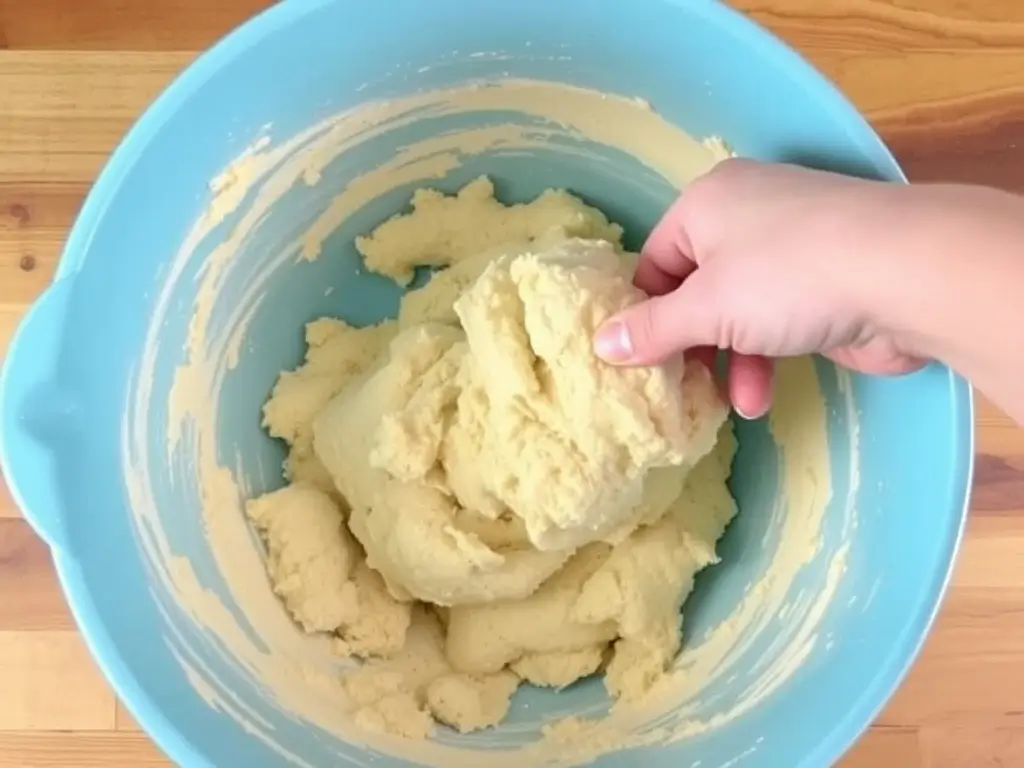 Mixing dough for Potato Flake Sourdough Bread Loaf