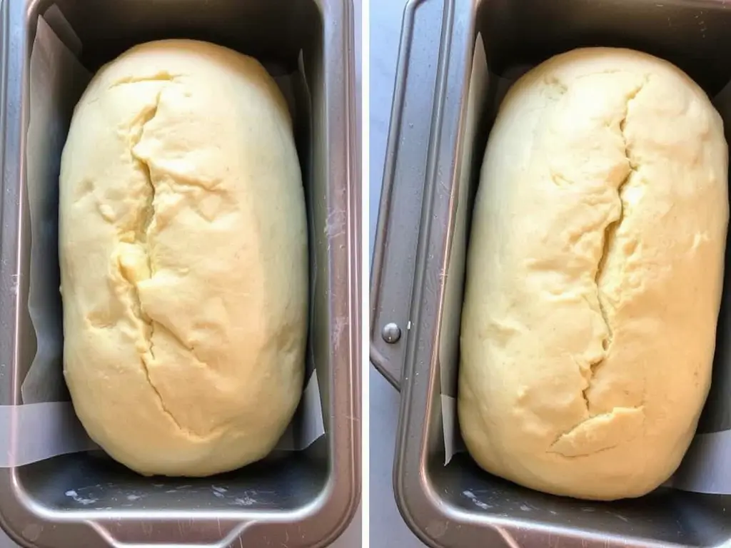 Shaped dough ready for Potato Flake Sourdough Bread Loaf