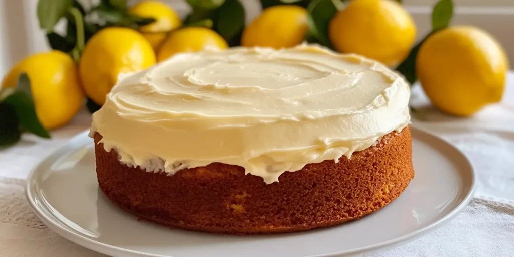 Moist, fluffy sourdough carrot cake topped with cream cheese frosting, showcasing a slice to reveal a rich texture with grated carrots and walnuts.